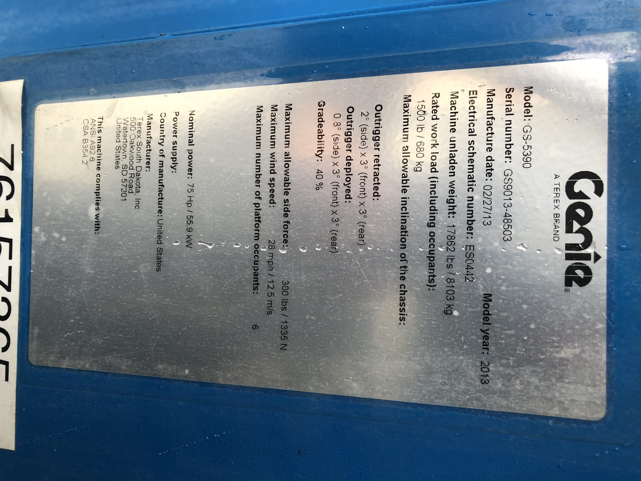 2013 Genie GS5390RT Stanmore Equipment Ltd.